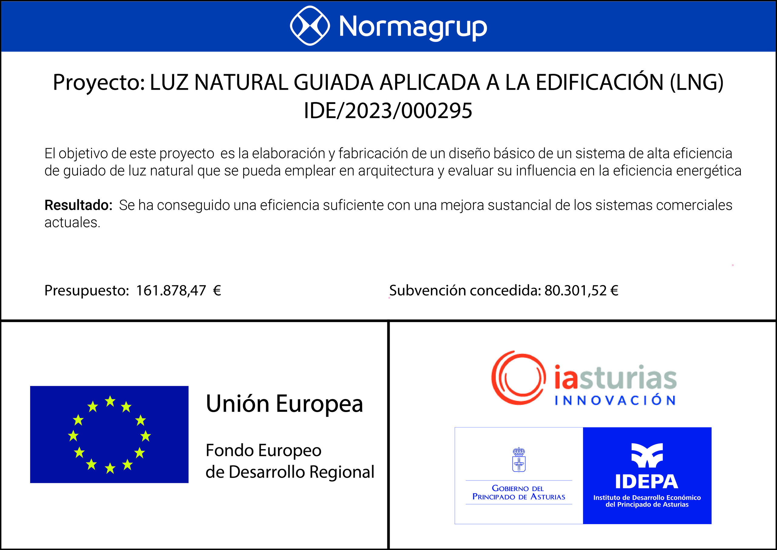 Proyecto: LUZ NATURAL GUIADA APLICADA A LA EDIFICACIÓN (LNG) IDE/2023/000295