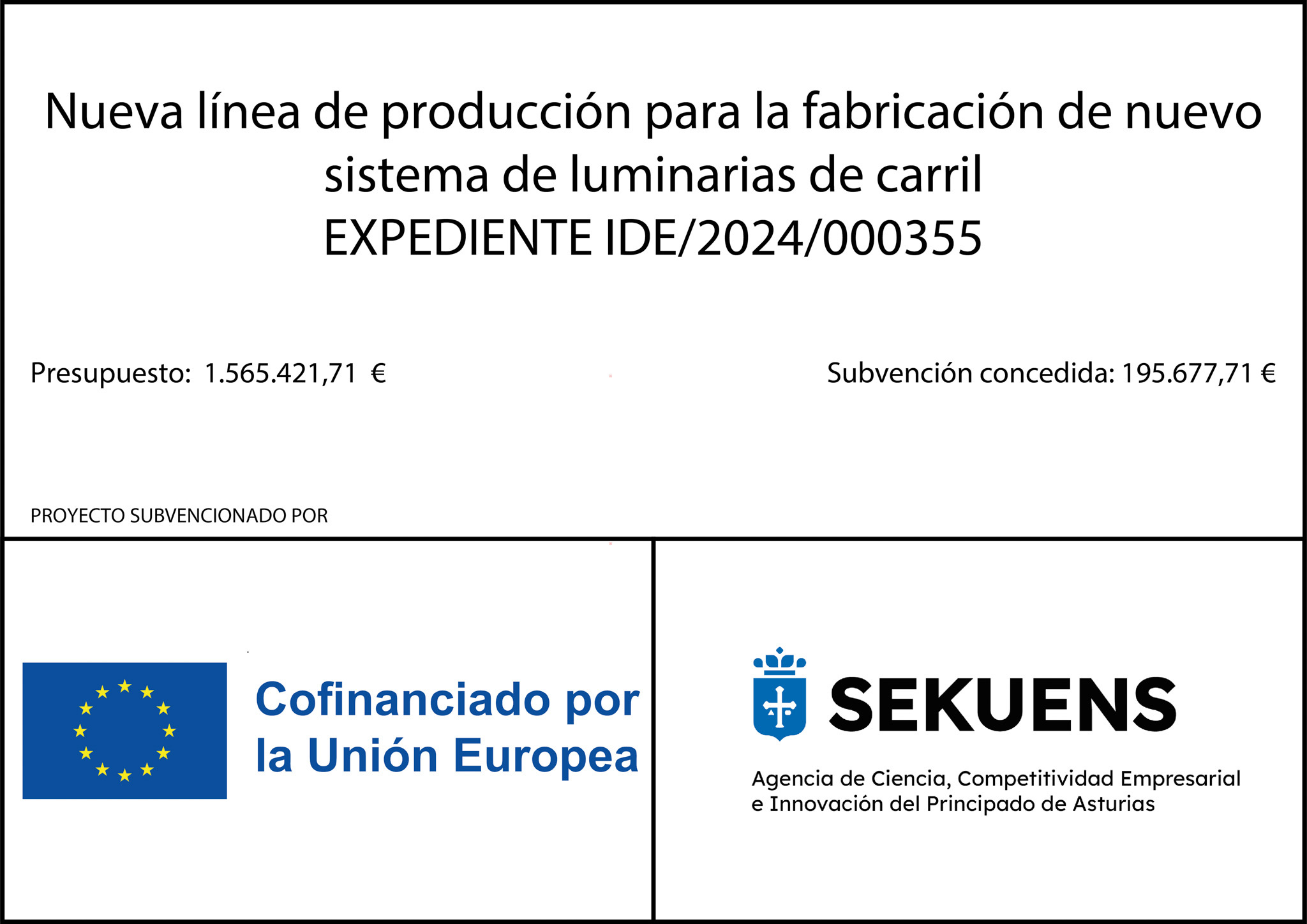 Nueva de producción para sistemas de luminarias de carril